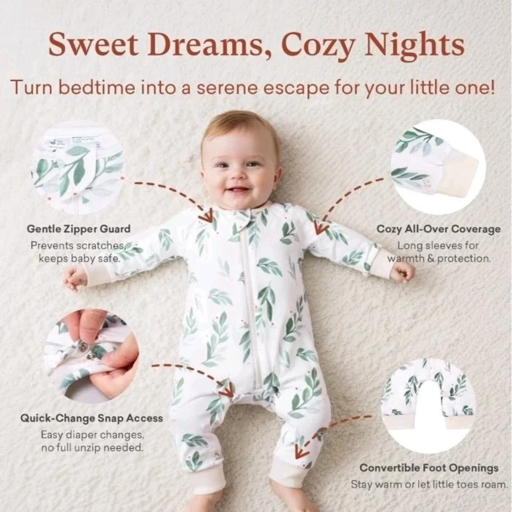 Cottagecore Baby Sleep Suit 1.0TOG Long Sleeve Wearable Blanket Legs NWT‎ Large